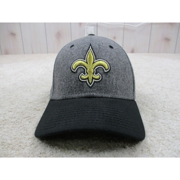 New Orleans Saints Hat Cap Fitted Small Medium Gray Wool New Era Football Mens - Picture 1 of 9